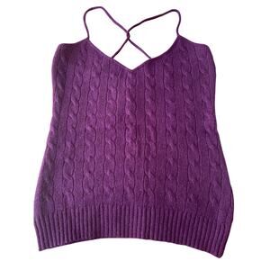 Ralph Lauren Rugby Purple Cable Knit Halter Top Sweater Women’s M